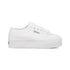 Sneakers bianche da donna in canvas con zeppa 4 cm Superga 2790 Cotw, Sport, SKU s311500055, Immagine 0